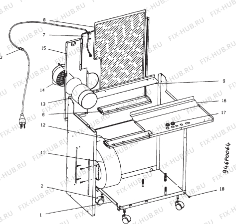 Взрыв-схема кондиционера Arthurmartinelux CL2210E - Схема узла Section 3